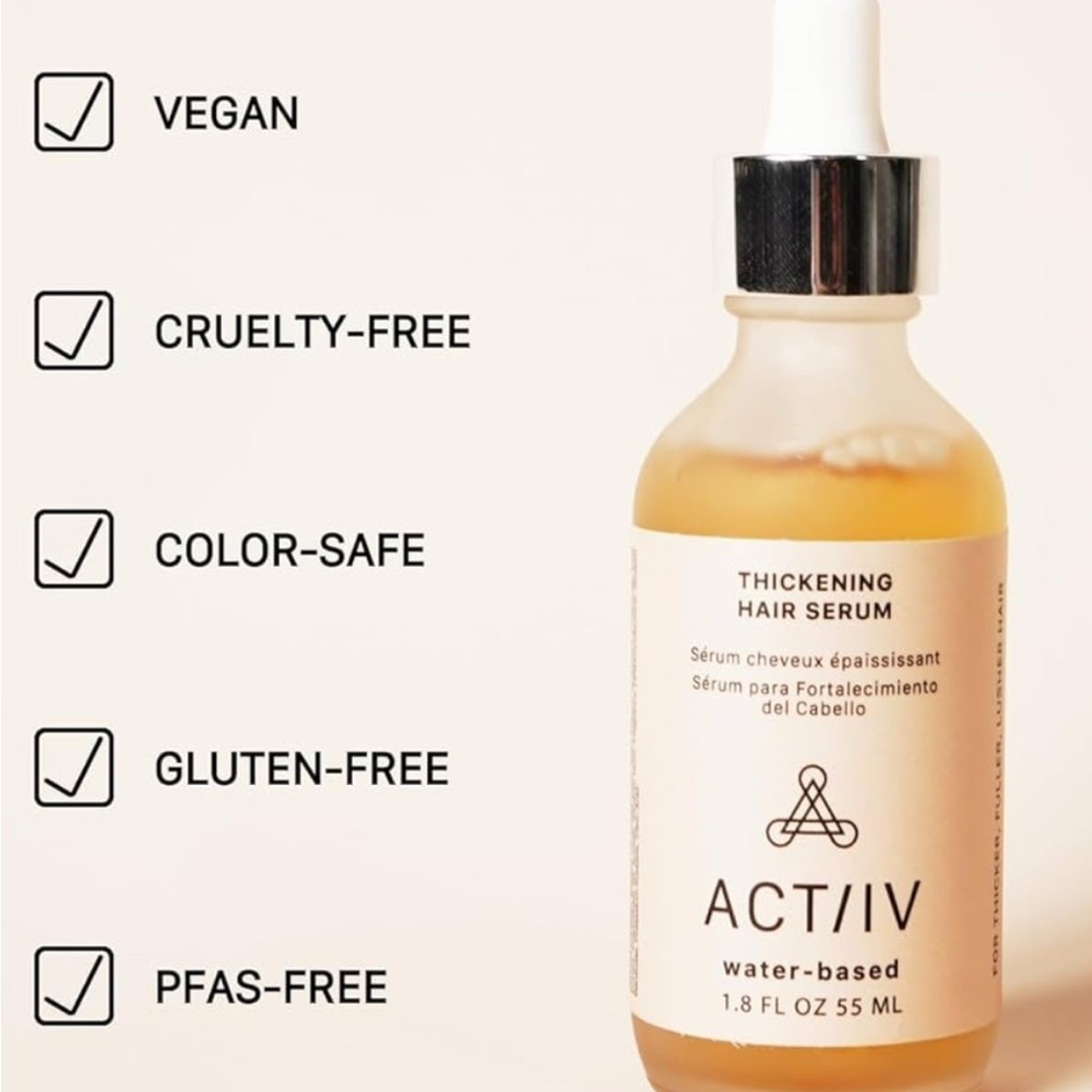 Thickening Hair Serum - Vegan, Cruelty-Free, Gluten-Free 1.8 FL Oz / 55 ml
New